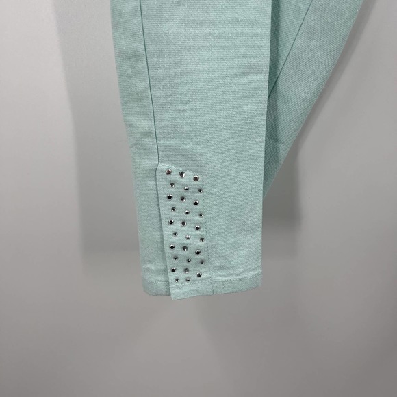 Hearts Of Palm Animal Magnetism 2017 Aqua Jeweled Capri Pants NWT Women's 8 - Picture 10 of 10